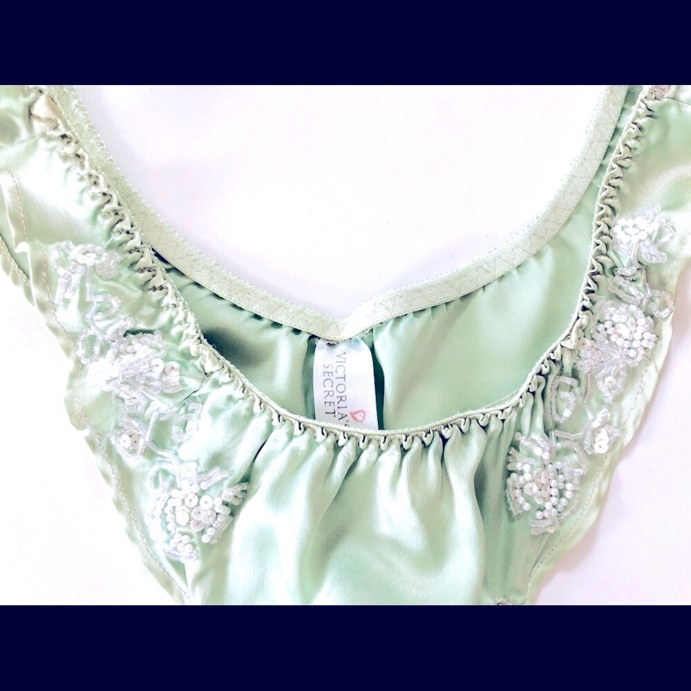 Victoria’s Secret bead embroidered Silk thong Size small to medium